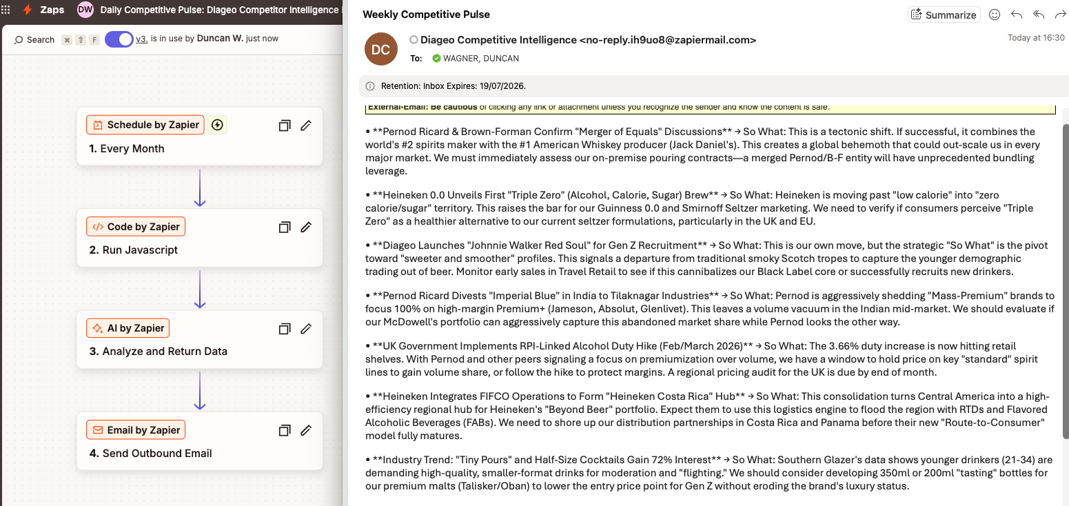 Automated Competitor Intelligence Emails demo